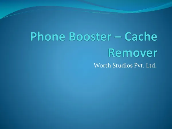 Phone Booster – Cache Remover