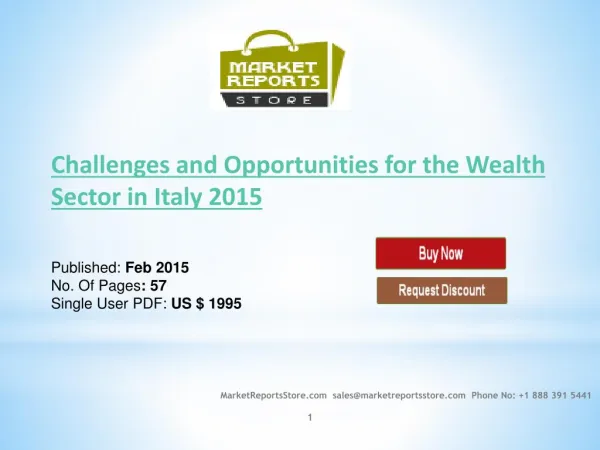 Wealth Sector in Italy 2015: Market Research Report