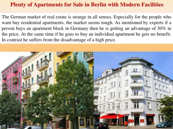 Plenty of Apartments for Sale in Berlin with Modern Faciliti