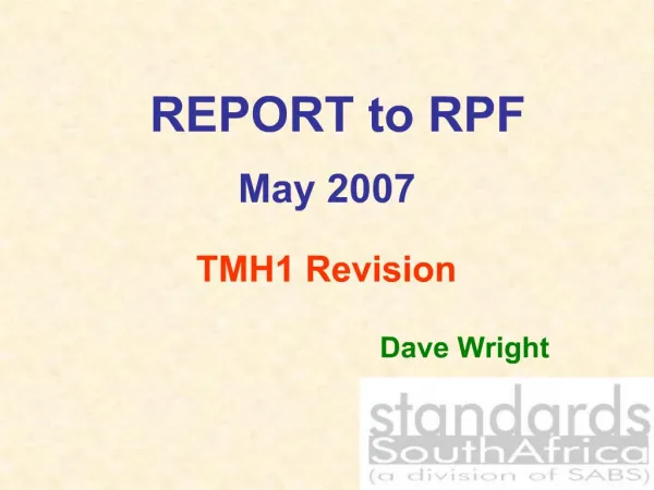 REPORT to RPF