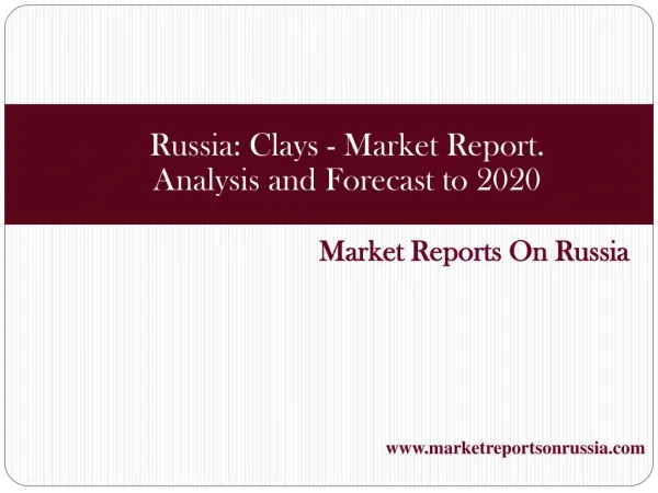 Russia: Clays - Market Report. Analysis and Forecast to 2020