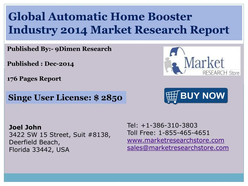 global automatic home booster industry 2014 market research report