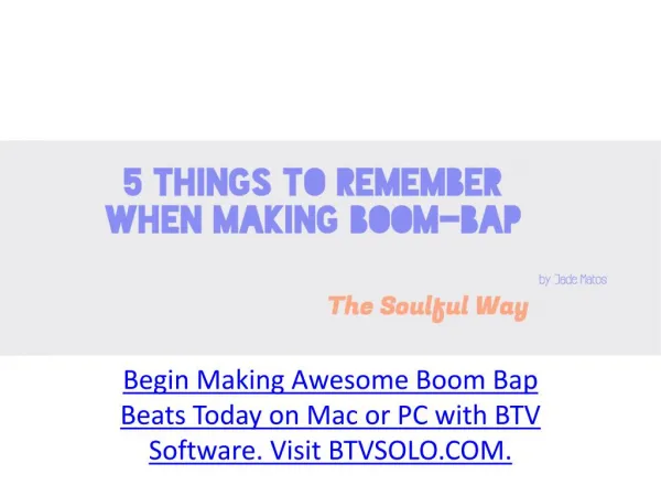 Music creator - 5 things to remember when making Boom-Bap