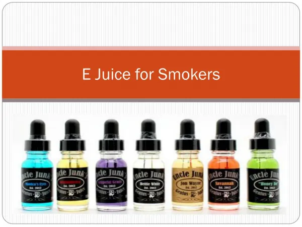 E Juice for Smokers