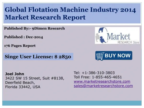 Global Flotation Machine Industry 2014 Market Research Repor