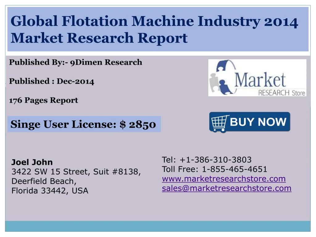 global flotation machine industry 2014 market research report