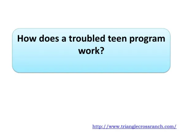 How does a troubled teen program work?