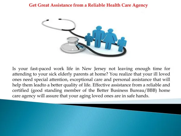 Get Valuable Assistance from a Reliable Home Health Care Age
