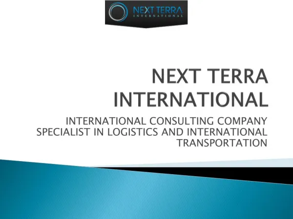 INTERNATIONAL CONSULTING COMPANY SPECIALIST IN LOGISTICS AND