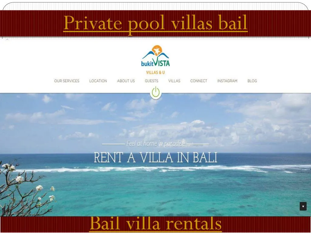 private pool villas bail