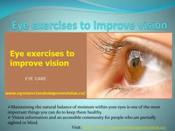 Eye exercises to improve vision naturally