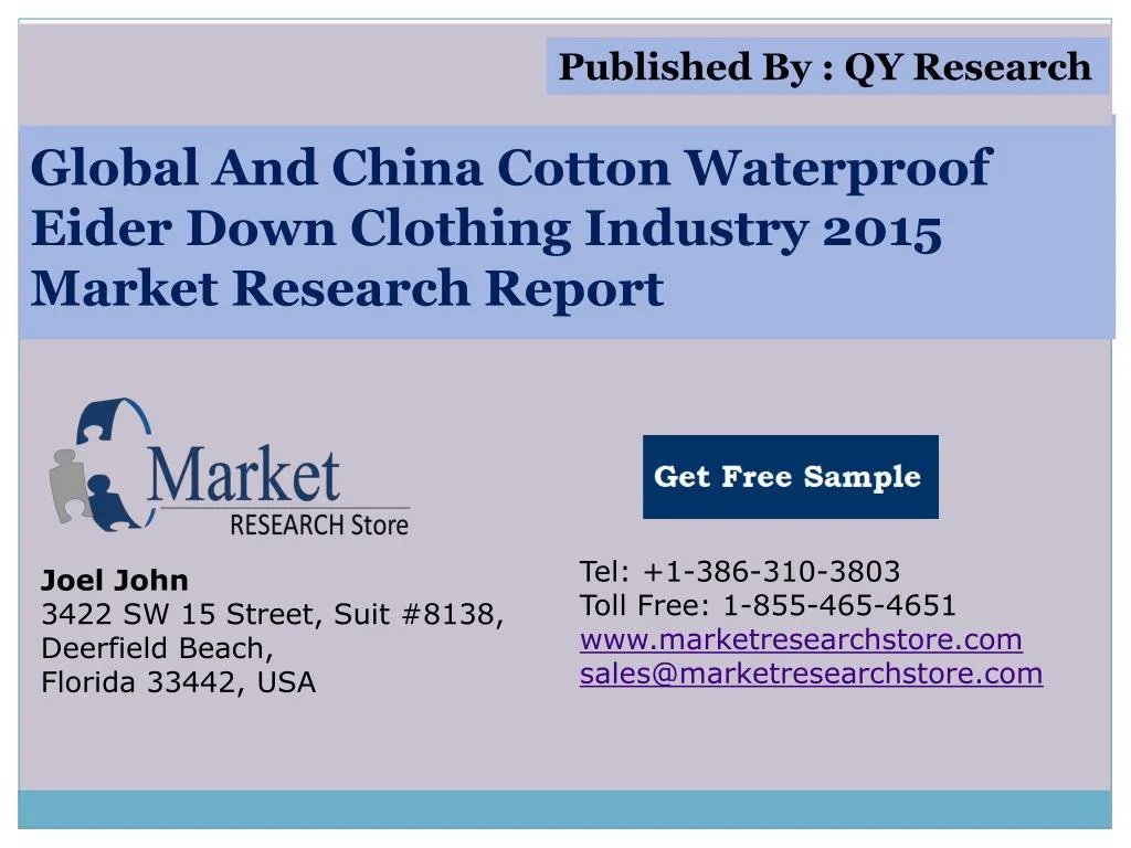 global and china cotton waterproof eider down clothing industry 2015 market research report