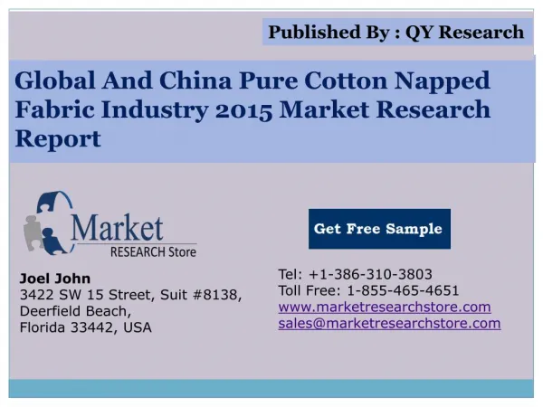 Global And China Pure Cotton Napped Fabric Industry 2015 Mar