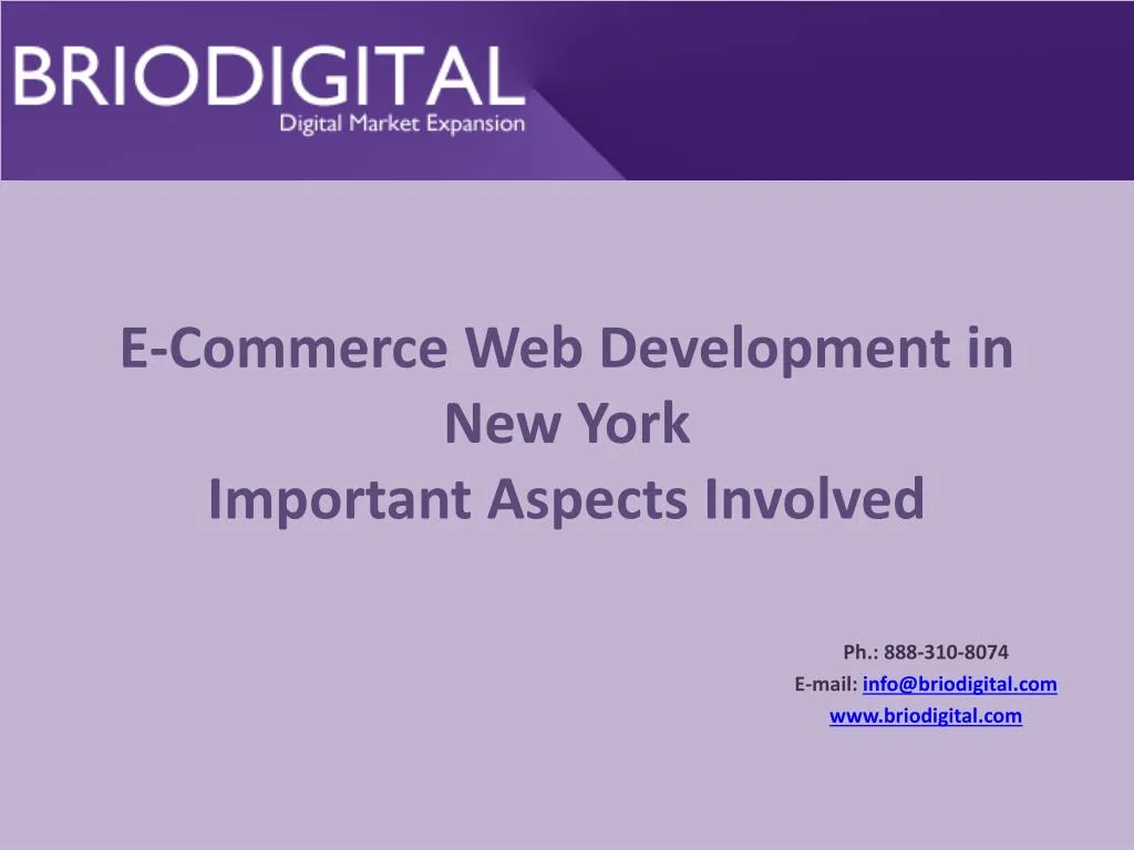 e commerce web development in new york important aspects involved