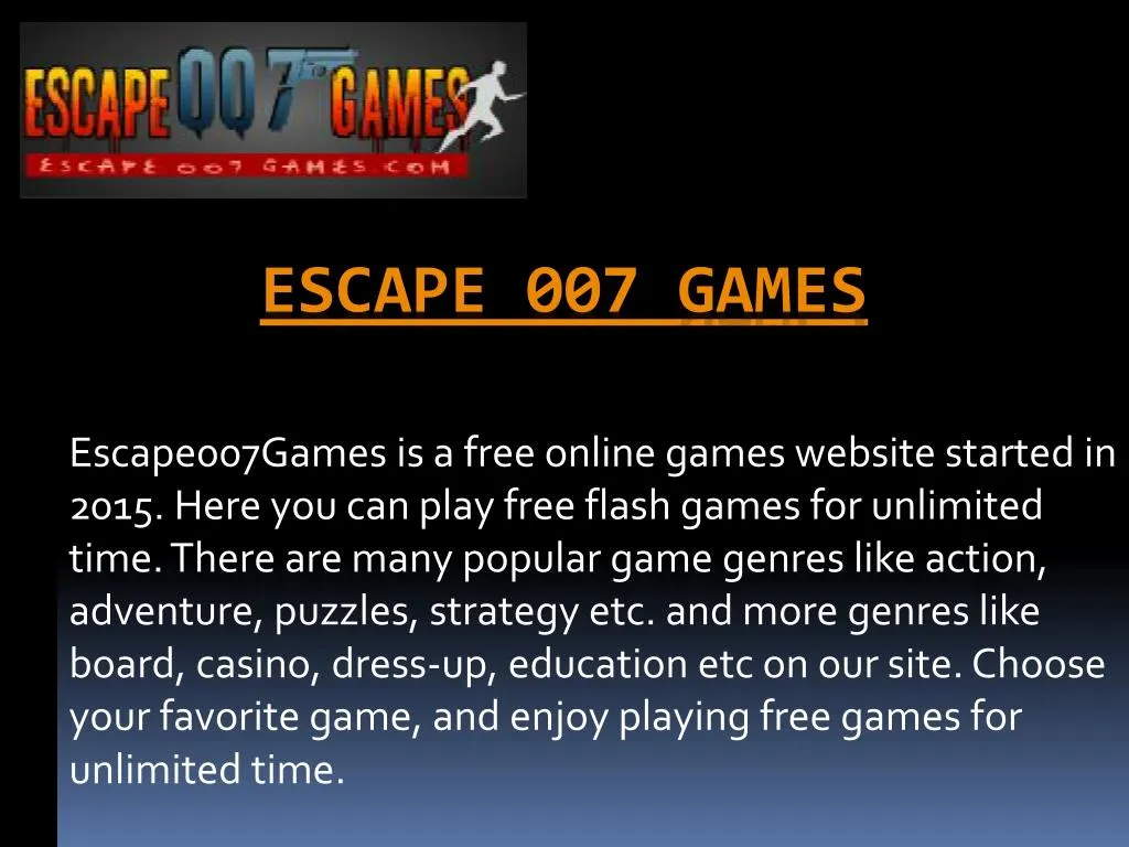 escape 007 games