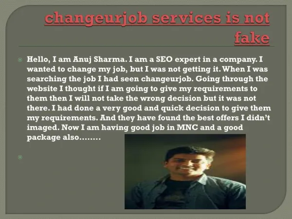 changeurjob services is not fake