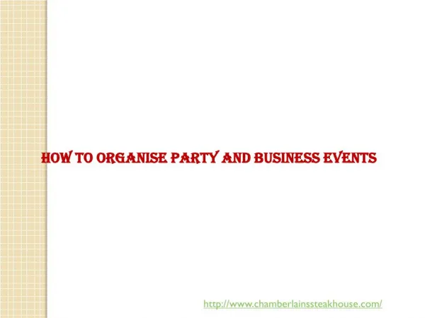 How to Organise Party and Business Events
