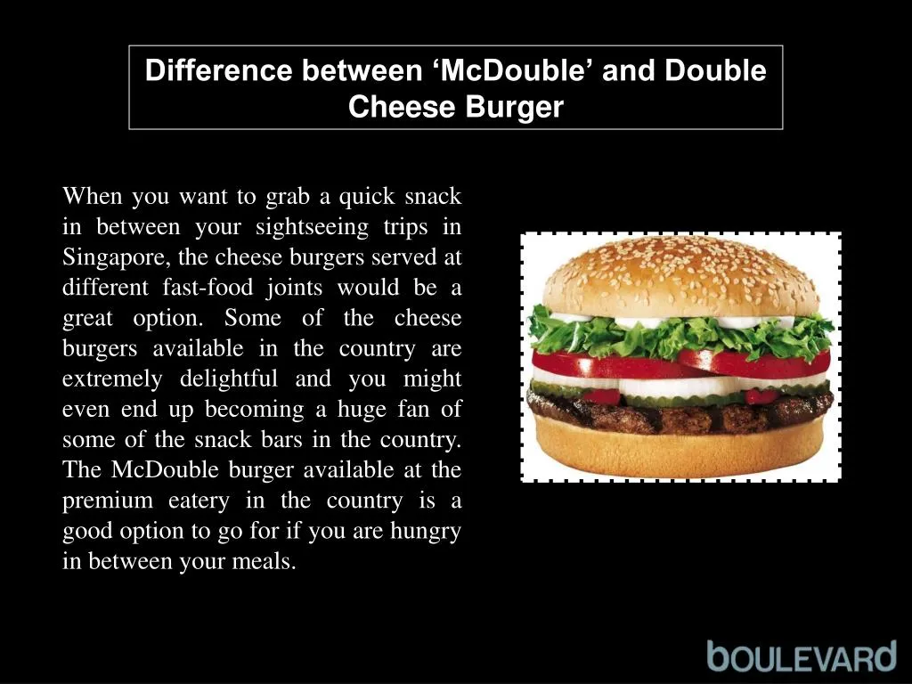 difference between mcdouble and double cheese burger