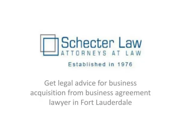 Schecter Law – Get legal advice for business acquisition