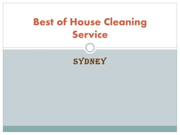best of house cleaning services