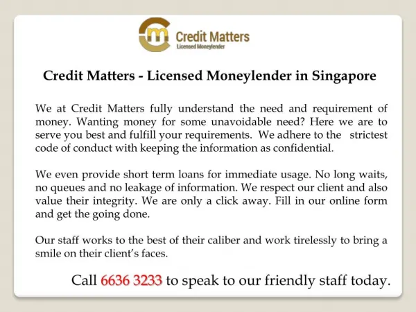 Moneylender Singapore