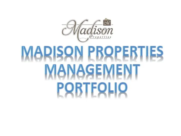 Madison Properties for Real-Estate Management