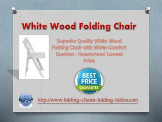 White Wood Folding Chair - slide 1
