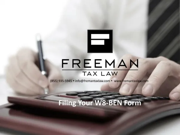 Filing Your W8-BEN Form