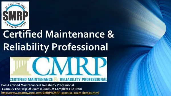 Certified Maintenance & Reliability Professional questions