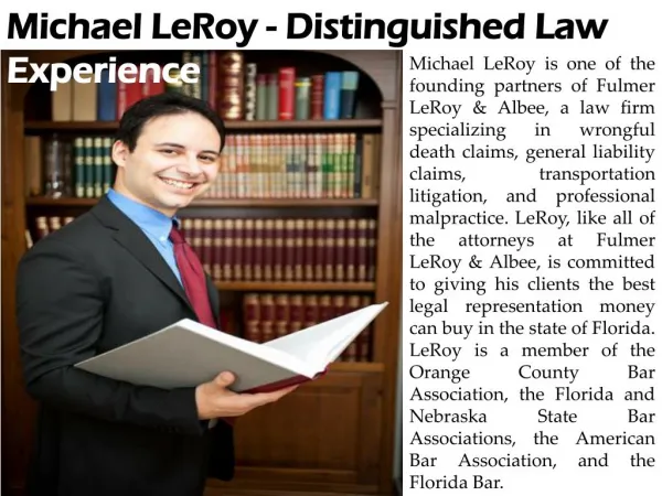 Michael LeRoy - Distinguished Law Experience