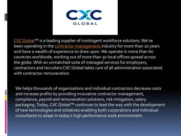 Recruitment Processing Outsourcing Provider: Cxcglobal