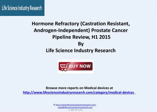 Hormone Refractory Prostate Cancer Therapeutic Pipeline 2015