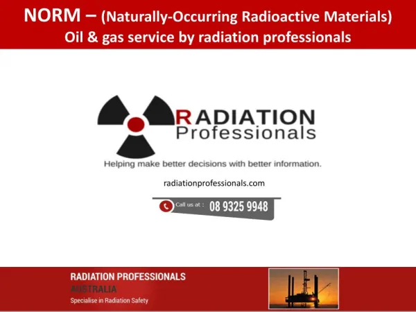 Oil & gas radiation safety service by radiation professional