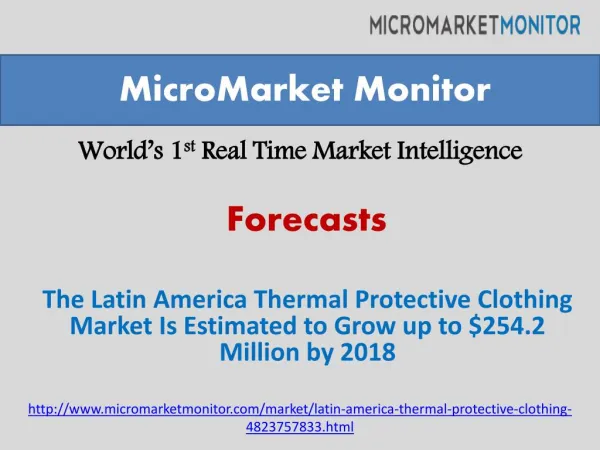 The Latin America Thermal Protective Clothing Market Is Esti