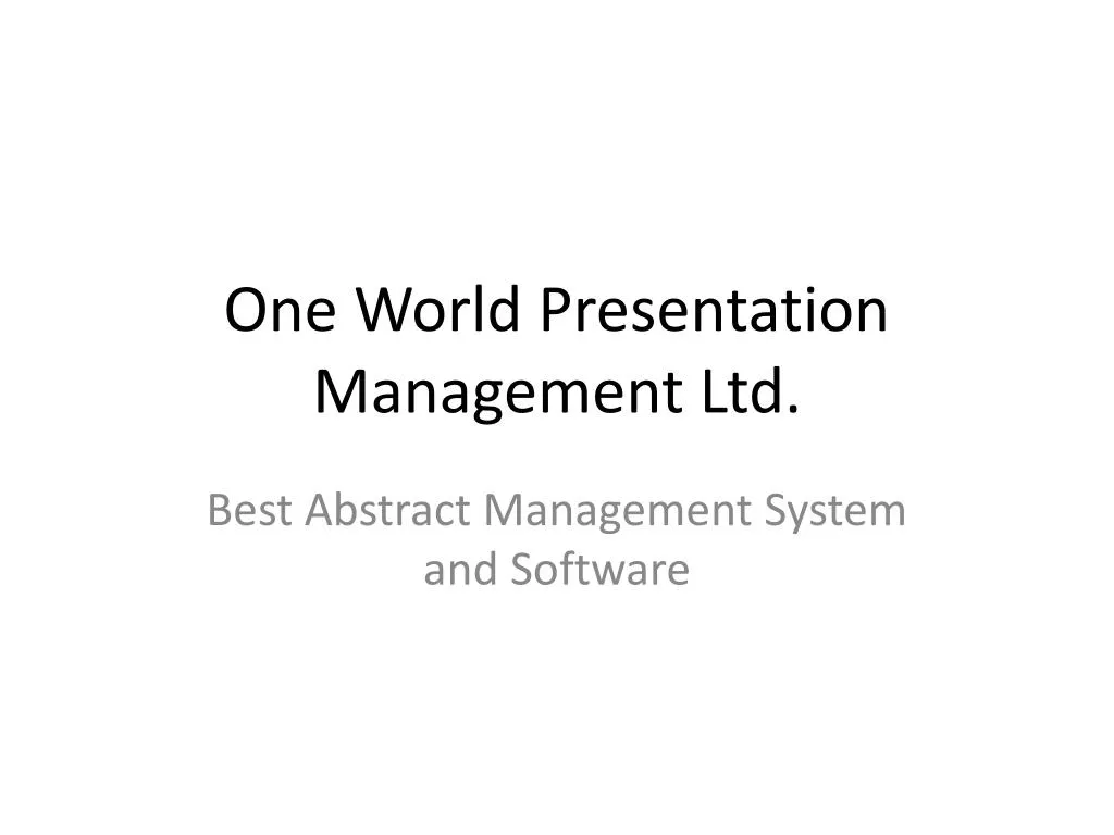 one world presentation management ltd