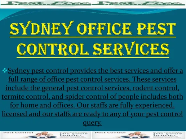 Sydney Offive Pest Control Services