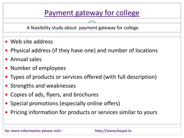 Full support information about Payment gateway for college