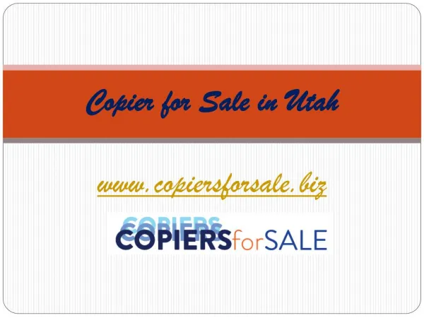 Copier for Sale in Utah - www.copiersforsale.biz