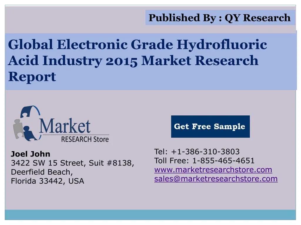 global electronic grade hydrofluoric acid industry 2015 market research report