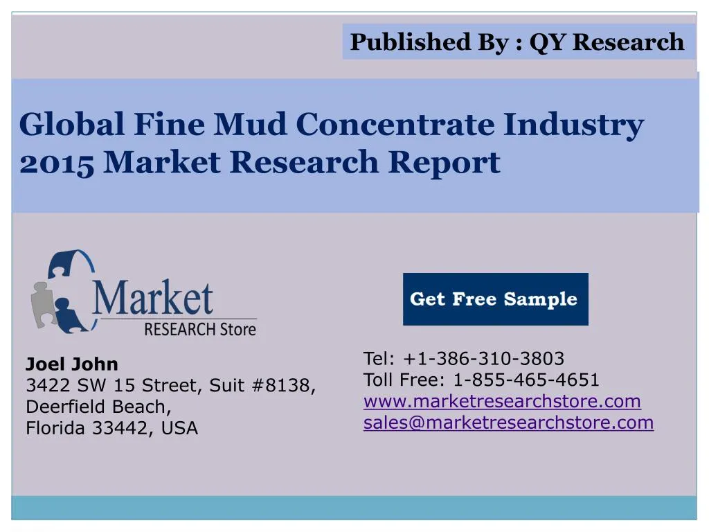 global fine mud concentrate industry 2015 market research report