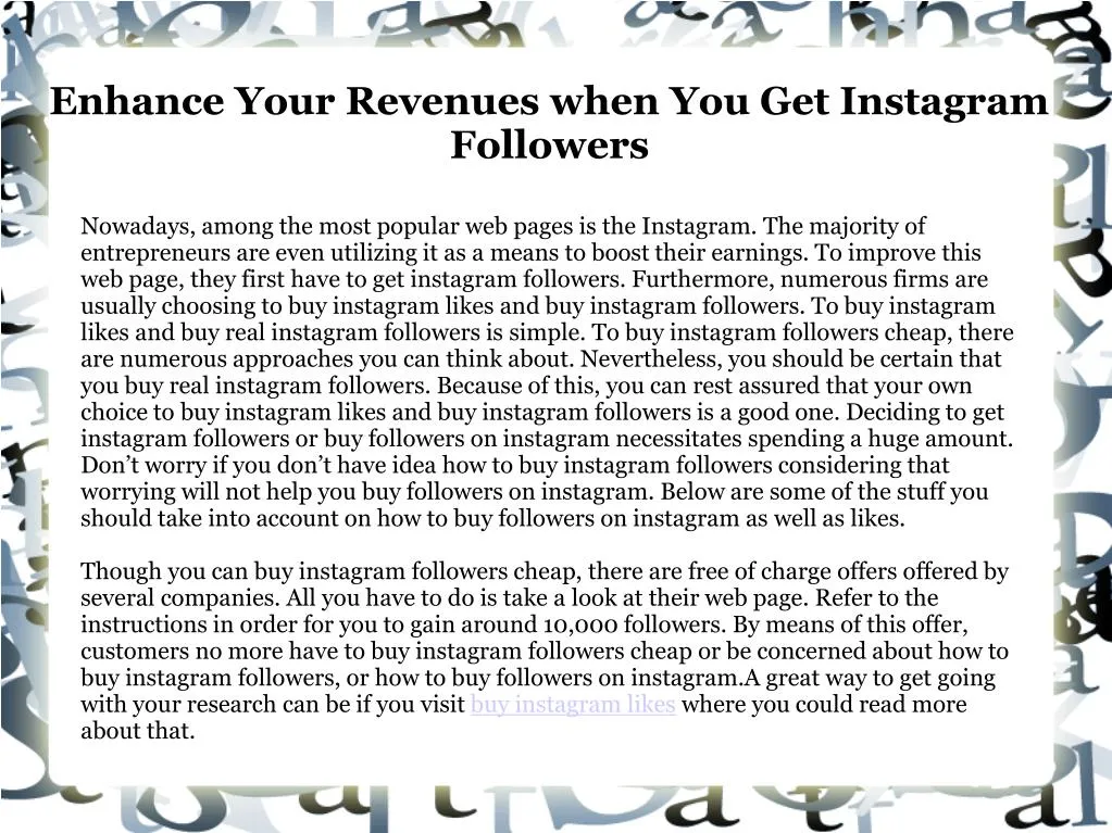 enhance your revenues when you get instagram followers