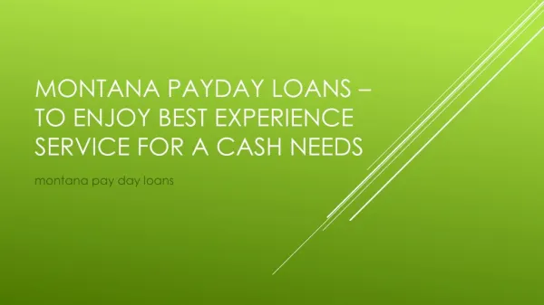 MT payday loan