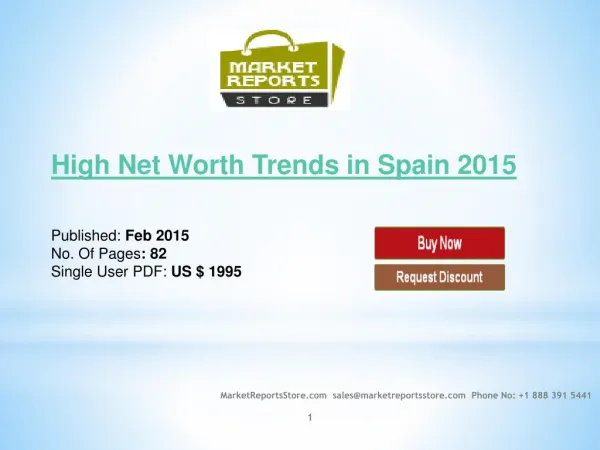 Spain High Net Worth Market Trends 2015