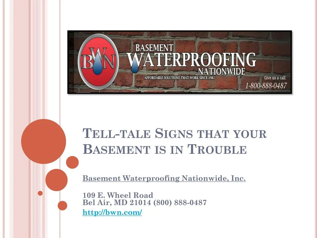 tell tale signs that your basement is in trouble