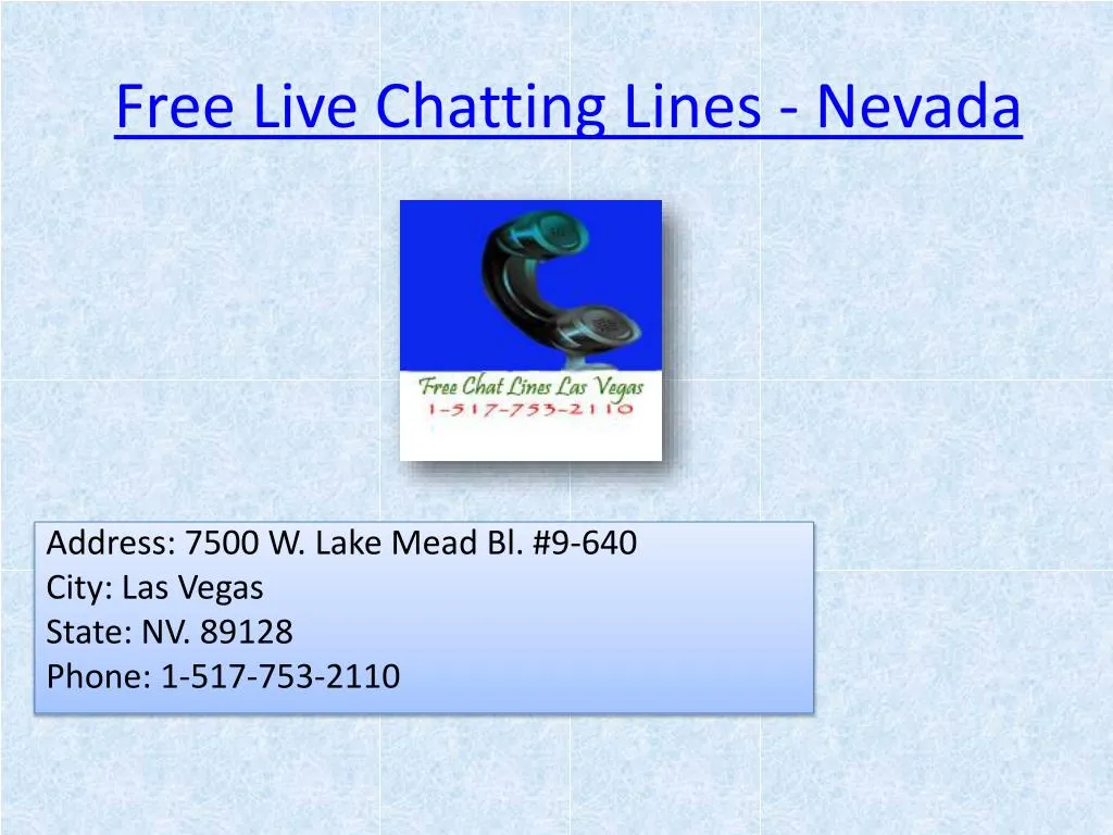 free live chatting lines nevada