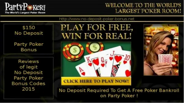 Play for Free with a Party Poker No Deposit Bonus