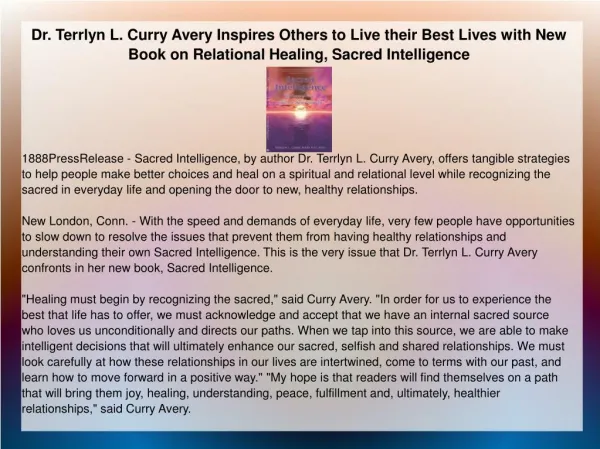 Dr. Terrlyn L. Curry Avery Inspires Others to Live