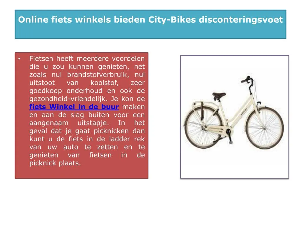 online fiets winkels bieden city bikes disconteringsvoet