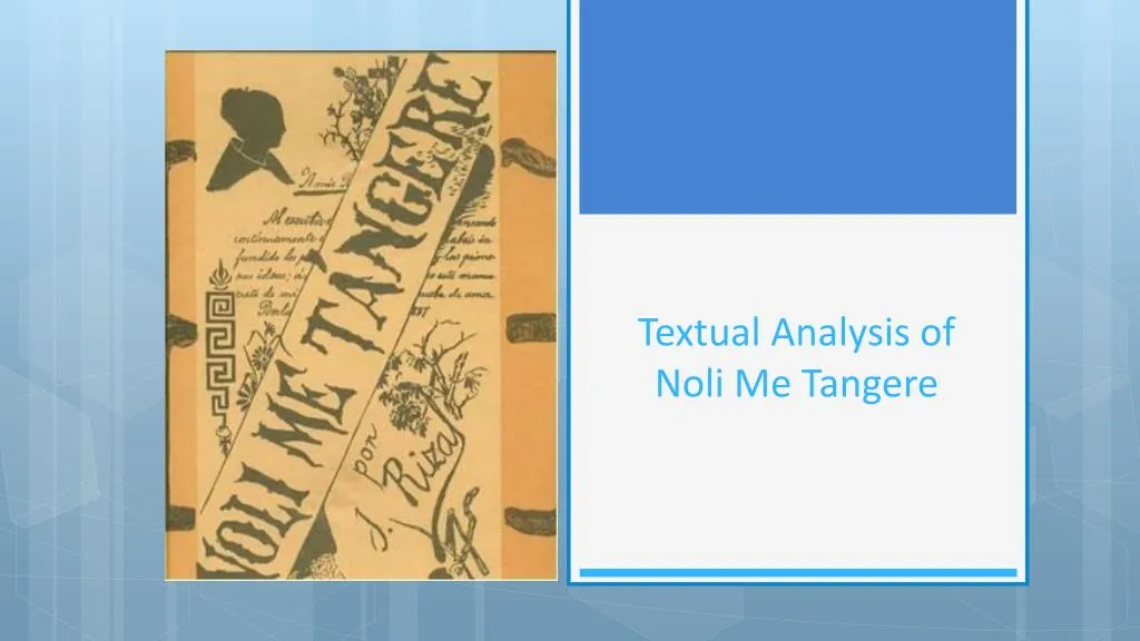 textual analysis of noli me tangere