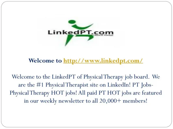 Physical Therapy job board